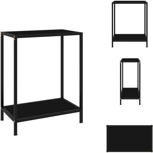 Vidaxl Consolle Nera 60X35X75 Cm In Vetro Temperato - Tavoli Laterali-image