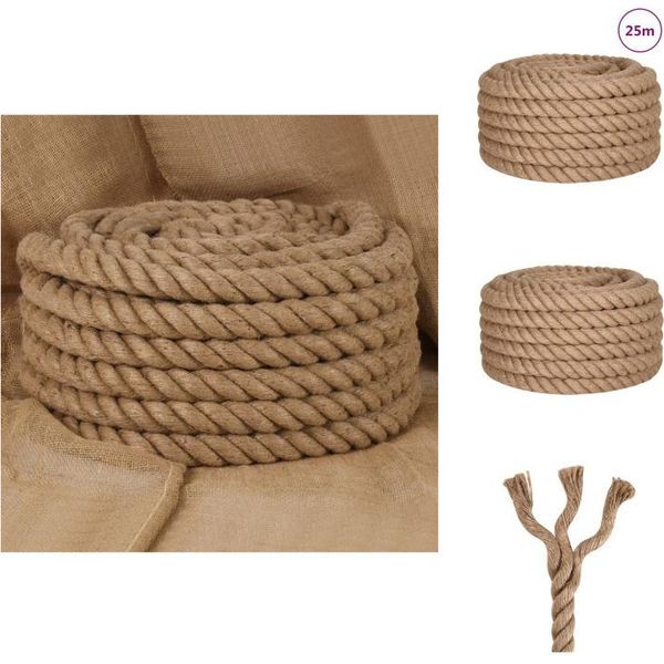 Vidaxl Corda Di Iuta 25 M Di Lunghezza 30 Mm Di Spessore - Corde-image