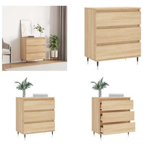 Vidaxl Credenza Sonoma Eiche 60X35X70 Cm Holzwerkstoff - Credenza - Credenze - Lagerschrank - Buffet-image