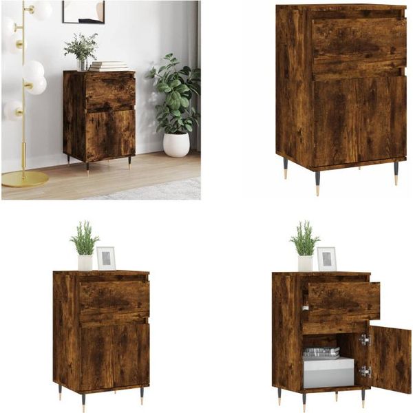 Vidaxl Credenza In Rovere Affumicato 40X35X70 Cm Materiale A Base Di Legno - Credenza - Credenze - Cassettiera - Credenza-image