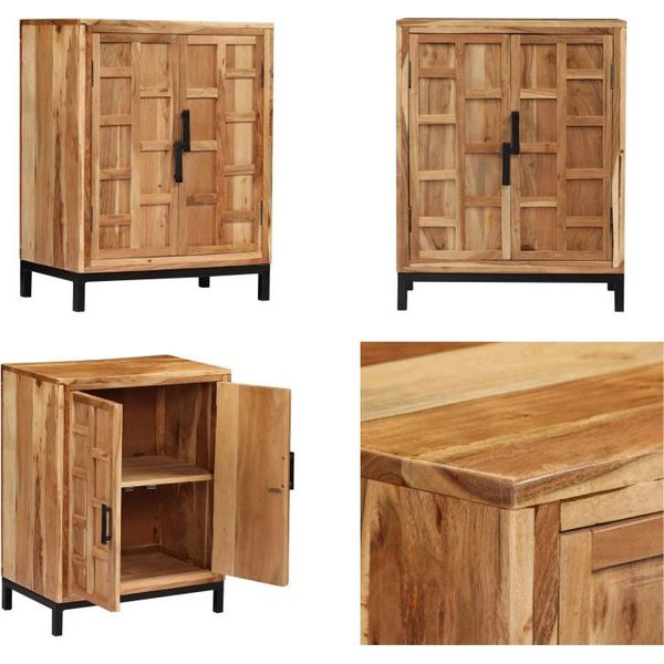 Vidaxl Credenza In Legno Massiccio Di Acacia 60X35X76 Cm Brown - Credenza - Credenze - Credenze Di Legno - Credenze Di Legno-image