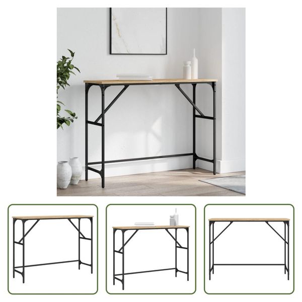 The Living Store Tavolo Consolle Rovere Sonoma 100X32X75 Cm Materiale A Base Di Legno-image