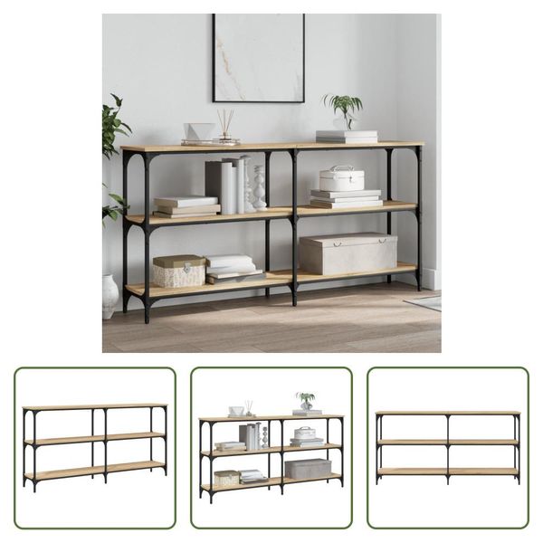 The Living Store Tavolo Consolle Rovere Sonoma 150X29X75 Cm Materiale In Legno-image