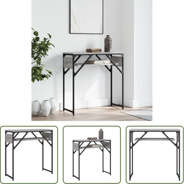 The Living Store Consolle Con Ripiano Grigio Sonoma 75X30X75Cm In Materiale Ligneo-image