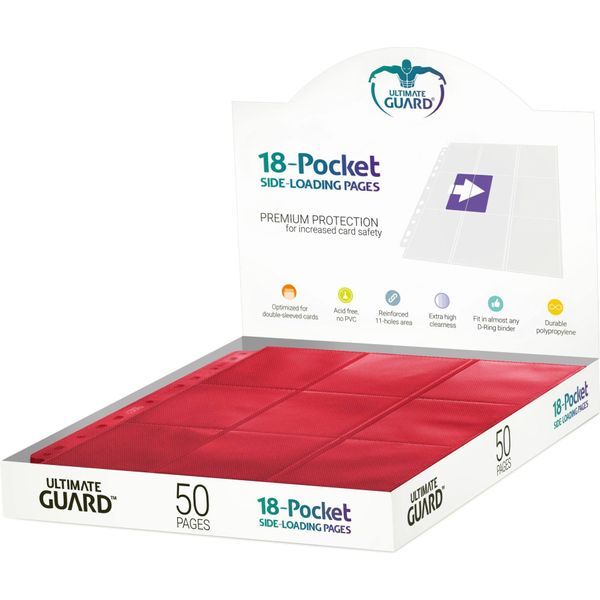 Strona Do Przechowywania Kart Ultimate Guard 18 Kieszeni (50 Szt.) - Czerwona-image