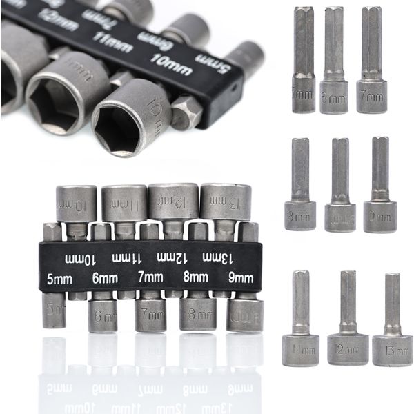 Rosfix Set Di Bussole 5-13 Mm, Attacco Da 1/4", 9 Pezzi."-image