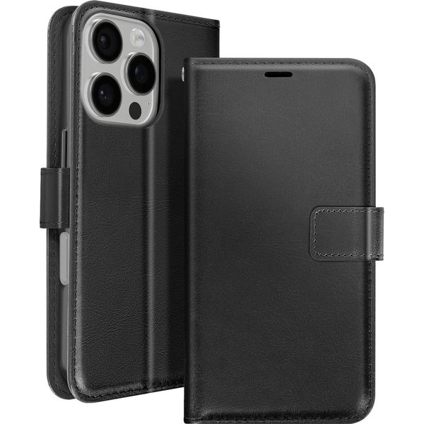 Mayaxess, Custodia A Portafoglio Apple Iphone 16 Pro Funzione Stand Con Cinturino, Nero-image