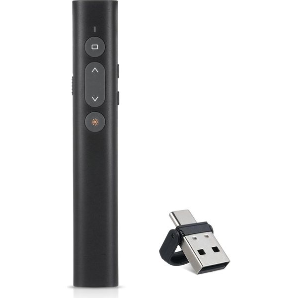 Presentatore Laser Con Ricevitore Usb/Type-C - Ricaricabile, Portata Di 50 M, Compatibile Con Windows/Mac/Linux, Ideale Per Presentazioni E Ufficio-image