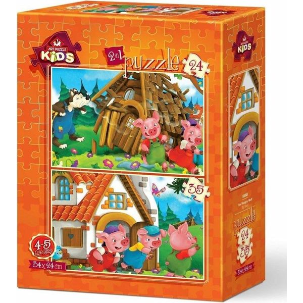 Art Puzzle Puzzle Tre Porcellini 24+35 Pezzi-image