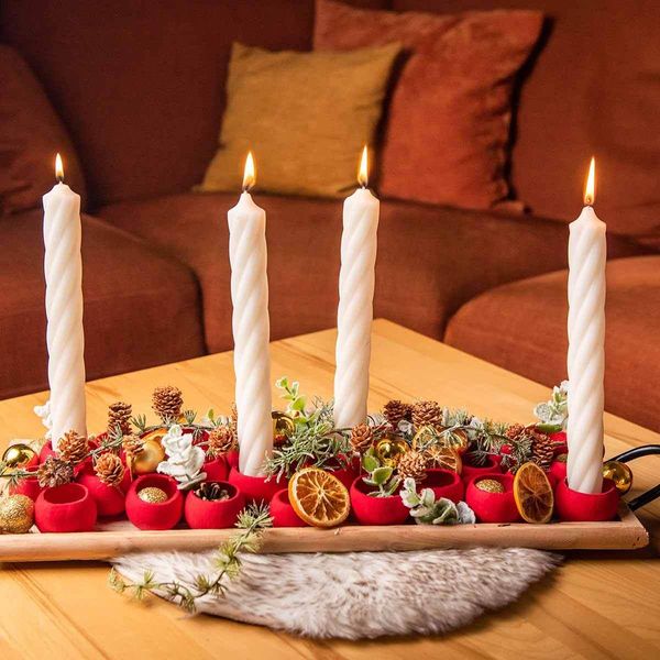 Tazza A Campana Piccola Rossa 25 Pz - Frutta Decorativa Per Corona D'avvento, Decorazione Della Tavola, Creazione Di Candele-image