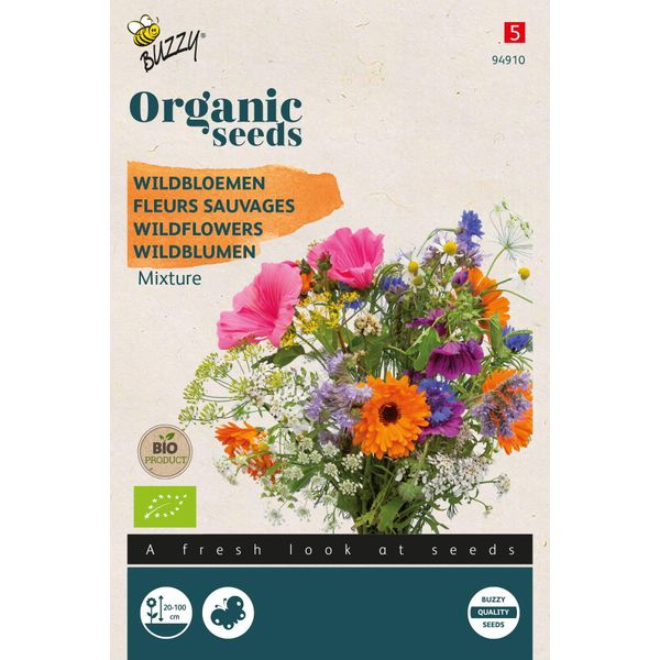 Buzzy Organic Wildflower Mix - Semi Biologici - Circa 2 Gr | Buzzy_94910-image