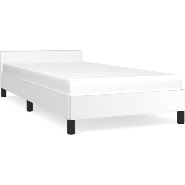 Vidaxl Struttura Letto Con Testiera Senza Materasso Bianco 90X190 Cm-image