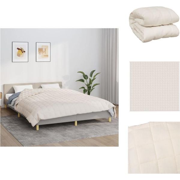 Vidaxl Coperta Pesata Crema Chiaro 200X200 Cm 13 Kg Tessuto - Coperte-image
