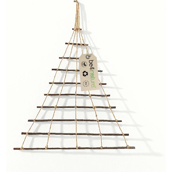 Be4Nature Albero Di Natale In Legno Da Appendere 60 Cm X 70 Cm Albero Di Natale Da Parete Decorazione Da Appendere Decorazione Calendario Dell'avvento Da Parete Come Decorazione Natalizia In Legno-image