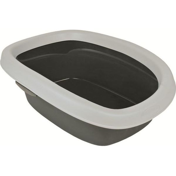Katzentoilette Carlo, Mit Rand 39 × 17 × 58 Cm Dunkelgrau/Hellgrau-image