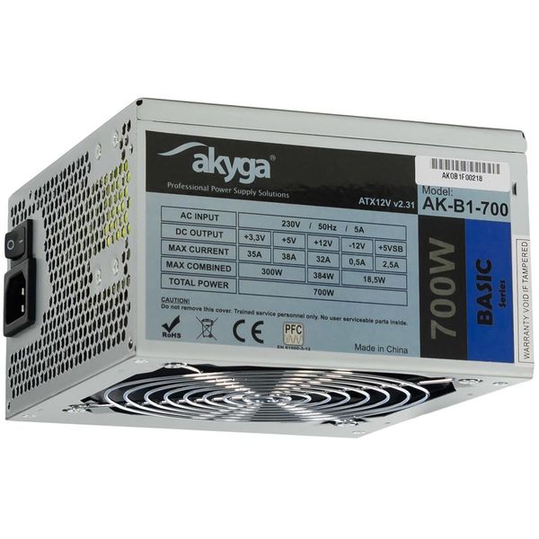 Akyga AK-B1-700 Power Supply Unit 700 W 20+4 Pin Atx Atx Grey-image