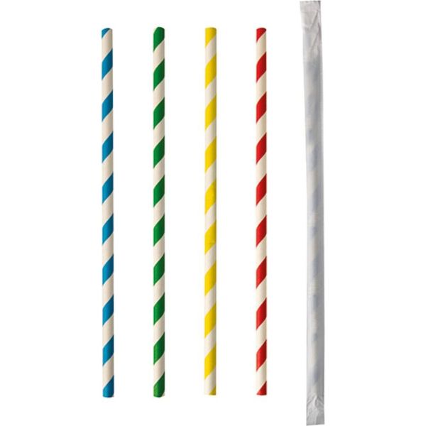 Cannucce Di Carta Papstar Pure 6 Mm 20 Cm Colori Assortiti Strisce-image