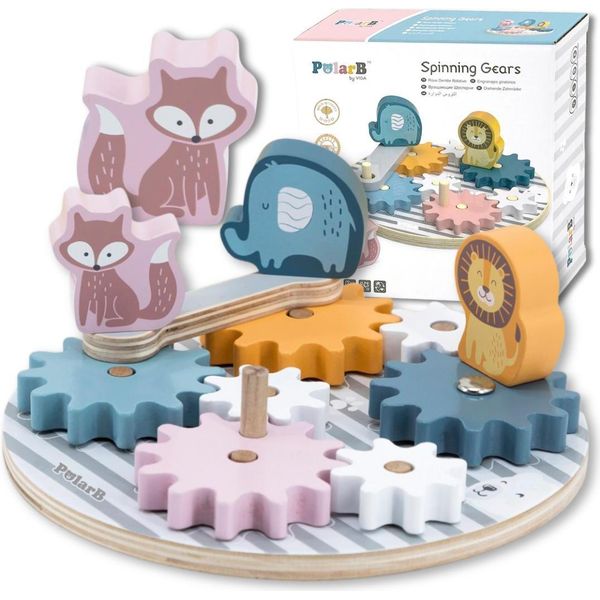 Viga Polarb Ingranaggi In Legno Con Animali-image