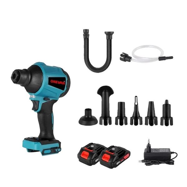 Soffiatore D'aria, Potenza 1000W, Alta Velocità 40000 Giri/Min, Set Di 2 Batterie-image