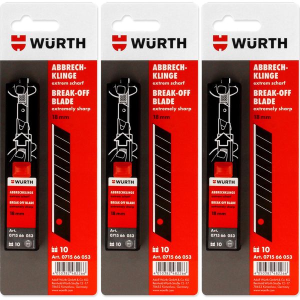 Lame A Scatto WüRth 18 Mm Lame Di Ricambio Lame Per Coltelli Da Taglio Coltelli-image