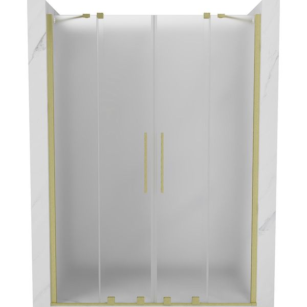 Mexen Velar Duo Porta Doccia Scorrevole 140 Cm, Brina, Oro Spazzolato - 871-140-000-32-55-image
