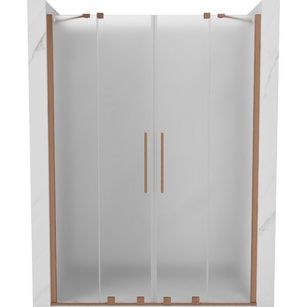 Mexen Velar Duo Porta Doccia Scorrevole 140 Cm, Smerigliato, Rame Spazzolato - 871-140-000-32-65-image
