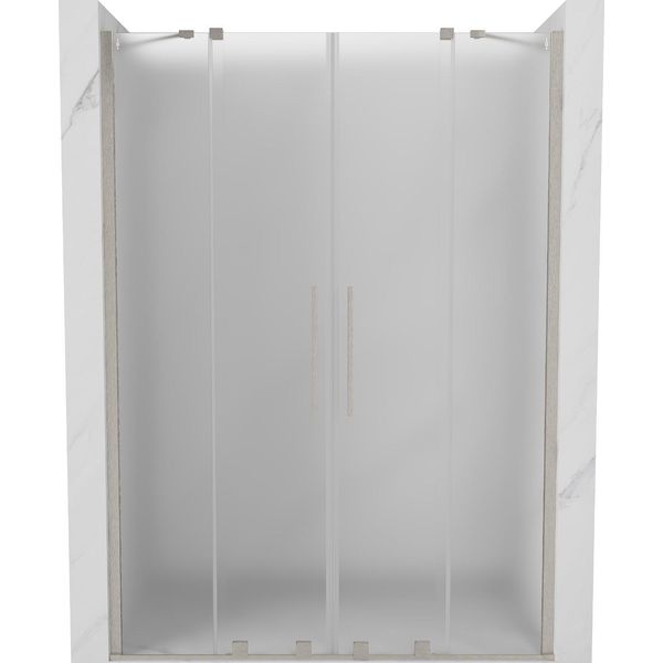 Mexen Velar Duo Porta Doccia Scorrevole 140 Cm, Ghiaccio, Nichel Spazzolato - 871-140-000-32-97-image