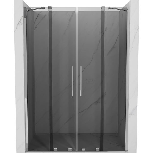 Mexen Velar Duo Porta Doccia Scorrevole 160 Cm, Grafite, Cromo - 871-160-000-42-01-image