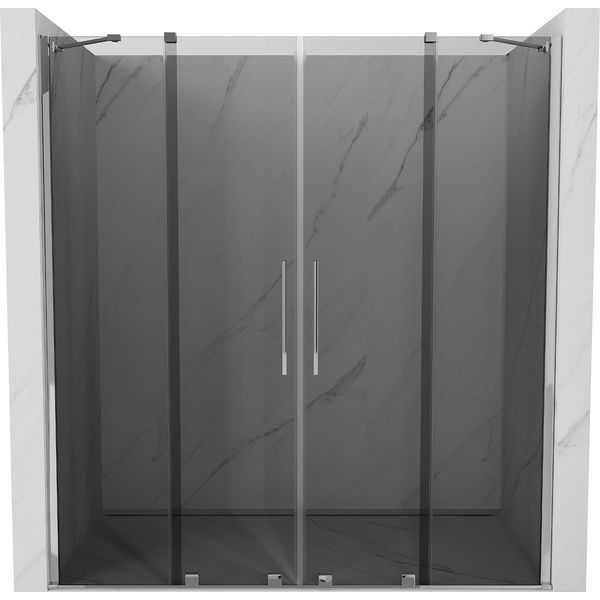 Mexen Velar Duo Porte Doccia Scorrevoli 200 Cm, Grafite, Cromo - 871-200-000-42-01-image
