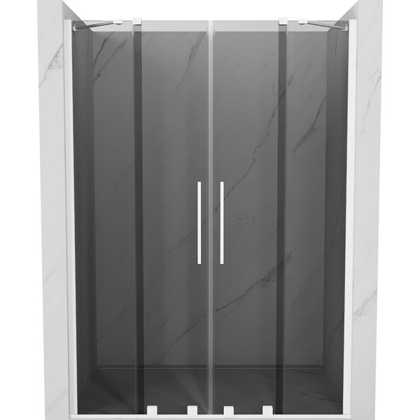 Mexen Velar Duo Porta Doccia Scorrevole 140 Cm, Grafite, Bianco - 871-140-000-42-20-image