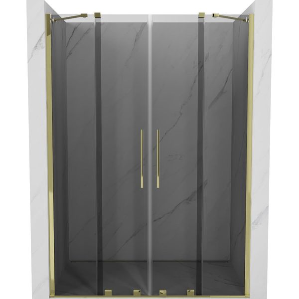 Mexen Velar Duo Porta Doccia Scorrevole 150 Cm, Grafite, Oro - 871-150-000-42-50-image