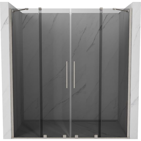 Mexen Velar Duo Porta Doccia Scorrevole 170 Cm, Grafite, Nichel Spazzolato - 871-170-000-42-97-image