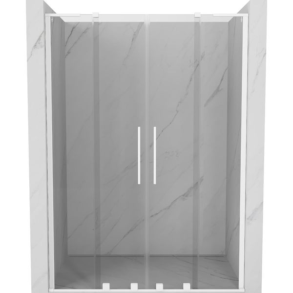 Mexen Velar L Duo Porte Doccia Scorrevoli 150 Cm, Trasparente, Bianco - 871-150-003-02-20-image