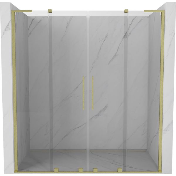 Mexen Velar L Duo Porte Per Doccia Scorrevoli 170 Cm, Trasparente, Oro Spazzolato - 871-170-003-02-55-image