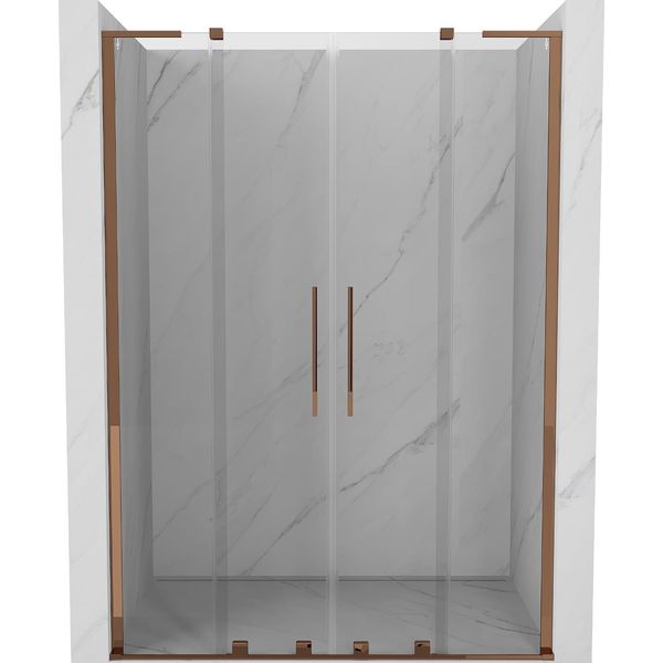 Mexen Velar L Duo Porte Doccia Scorrevoli 140 Cm, Trasparente, Oro Rosa - 871-140-003-02-60-image
