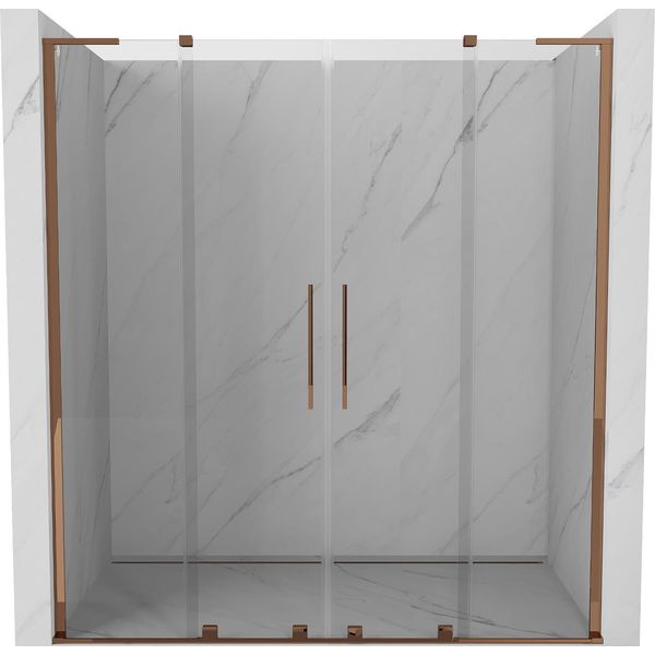 Mexen Velar L Duo Porte Doccia Scorrevoli 170 Cm, Trasparenti, Oro Rosa - 871-170-003-02-60-image