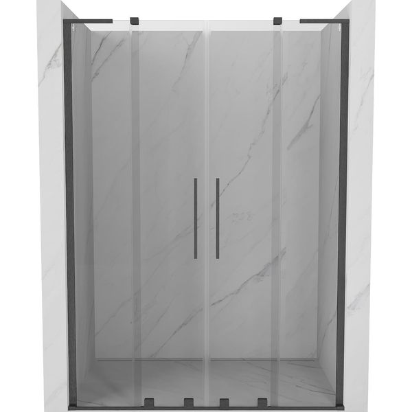 Mexen Velar L Duo Porte Doccia Scorrevoli 150 Cm, Trasparente, Grigio Canna Di Fucile Spazzolato - 871-150-003-02-66-image