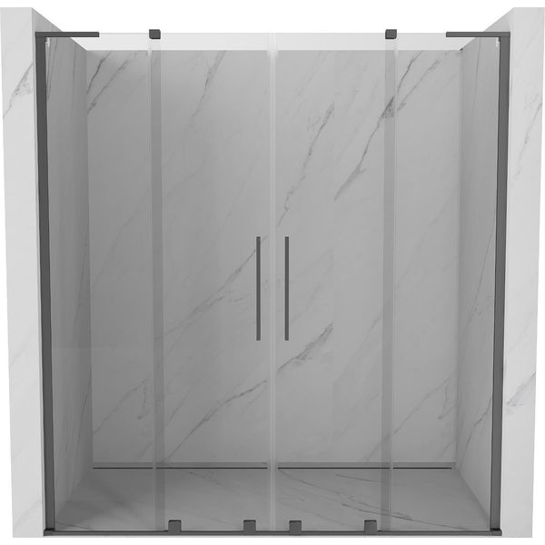 Mexen Velar L Duo Porta Doccia Scorrevole 170 Cm, Trasparente, Gun Metal - 871-170-003-02-95-image