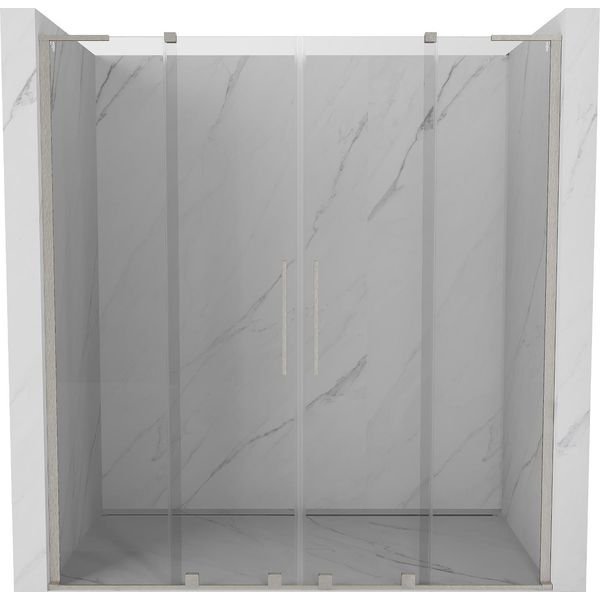 Mexen Velar L Duo Porta Doccia Scorrevole 170 Cm, Trasparente, Nichel Spazzolato - 871-170-003-02-97-image