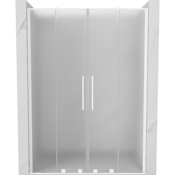 Mexen Velar L Duo Porte Doccia Scorrevoli 150 Cm, Satinato, Bianco - 871-150-003-32-20-image