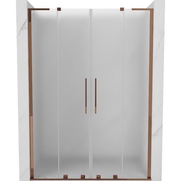 Mexen Velar L Duo Porte Doccia Scorrevoli 140 Cm, Smerigliato, Oro Rosa - 871-140-003-32-60-image