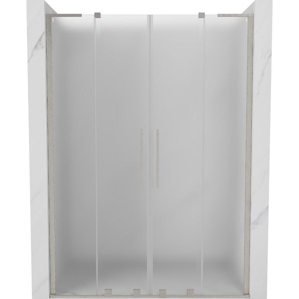 Mexen Velar L Duo Porte Doccia Scorrevoli 140 Cm, Brina, Nichel Spazzolato - 871-140-003-32-97-image