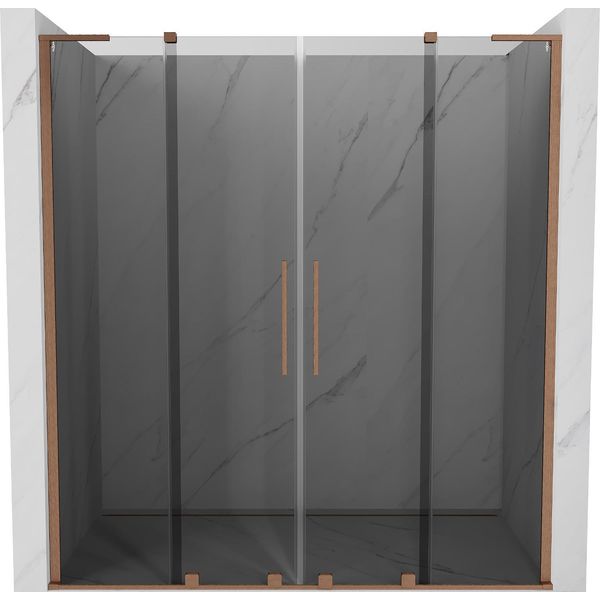Mexen Velar L Duo Porte Doccia Scorrevoli 170 Cm, Grafite, Rame Spazzolato - 871-170-003-42-65-image