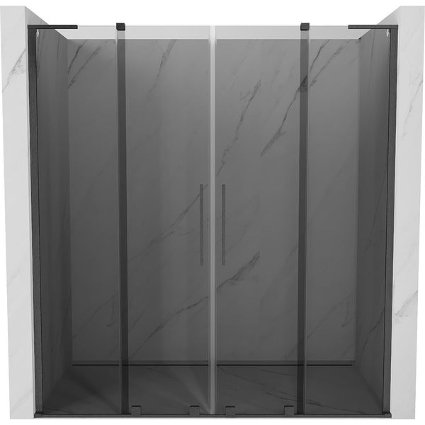 Mexen Velar L Duo Porte Per Doccia Scorrevoli 170 Cm, Grafite, Grigio Canna Di Fucile Spazzolato - 871-170-003-42-66-image