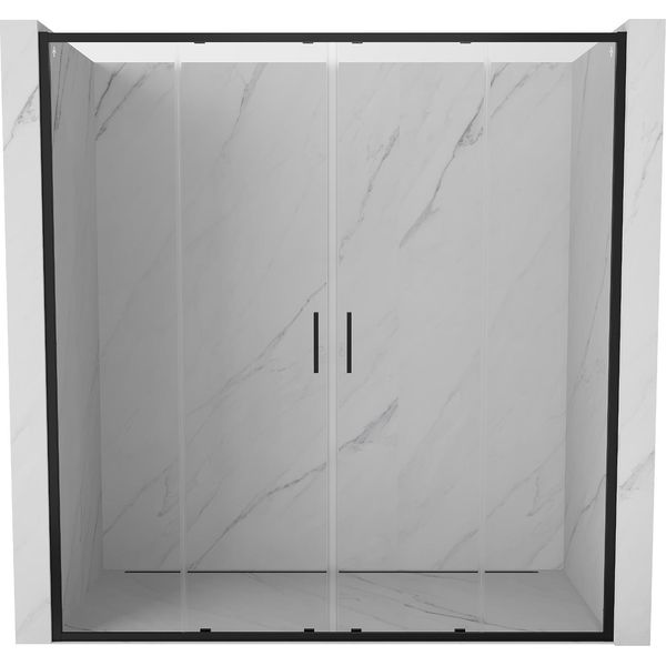 Mexen Exo Porte Doccia Doppie Scorrevoli 190 Cm, Trasparenti, Nere - 8152-190-000-70-00-image