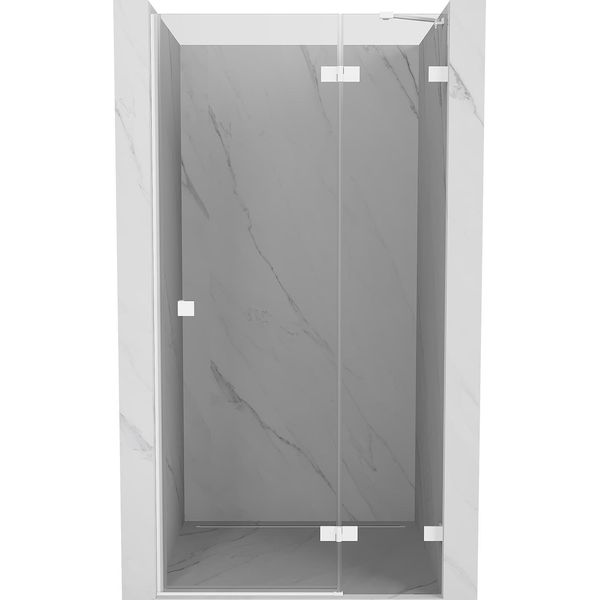 Mexen Lunar Porta Doccia A Battente Destra 95 Cm, Trasparente, Bianco - 834-095-000-20-00-P-image