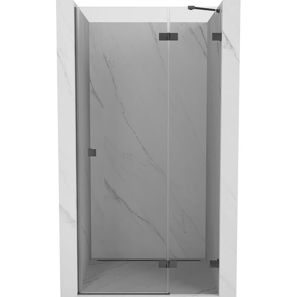 Mexen Lunar Porta Doccia Battente Destra 115 Cm, Trasparente, Grigio Canna Di Fucile Spazzolato - 834-115-000-66-00-P-image