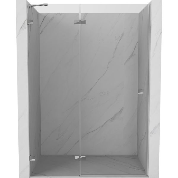 Mexen Lunar Porta Doccia A Battente Sinistra 135 Cm, Trasparente, Cromo - 834-135-000-01-00-L-image