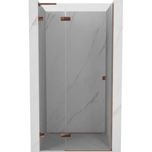 Mexen Lunar L Porta Doccia Battente Sinistra 115 Cm, Trasparente, Oro Rosa - 834L-115-000-60-00-L-image