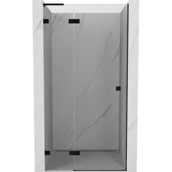 Mexen Lunar L Porta Doccia A Battente Sinistra 110 Cm, Trasparente, Nero - 834L-110-000-70-00-L-image